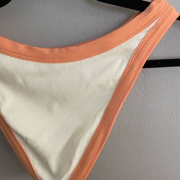 NWT L*Space Foley Bitsy Bikini Bottom Size Large White Orange - Picture 11 of 13